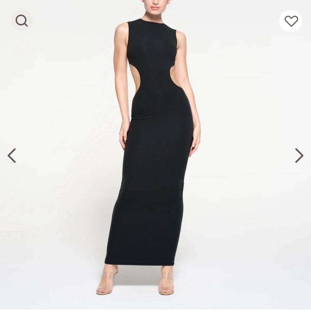 SKIMS Black Sleeveless Cutout Dress
